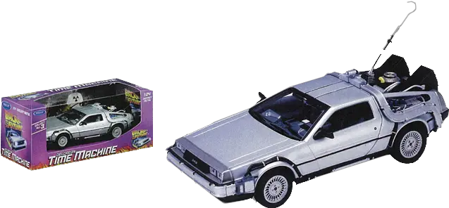 24 Scale Die Back To The Future Delorean Diecast Png Delorean Png