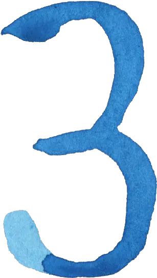 Blue Watercolor Numbers Number 3 Watercolor Png Number 3 Png