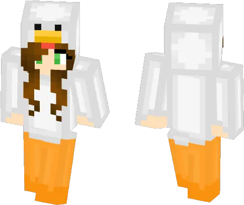 Chicken Girl Onesie Cartoon Png Minecraft Chicken Png