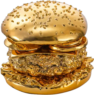 Download Food Thug Bling Gold Burger Png Fast Five Guys Golden Burger Fast Food Png