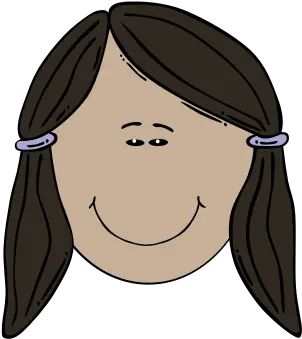 Vector Image Of Female Face With Side Pig Tails Free Svg Cartoon Girl With Black Hair And Brown Eyes Png Tails Png