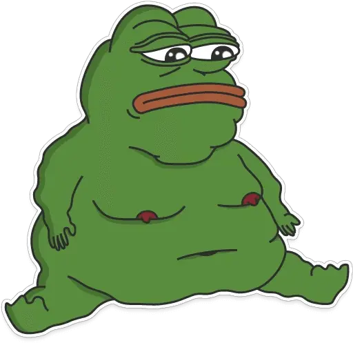 Pepe Whatsapp Sticker Lihkg Freewhatsappstickers Redbubble Pepe Fat Emote Sticker By Billnyeisdope Redbubble Png Sad Pepe Png