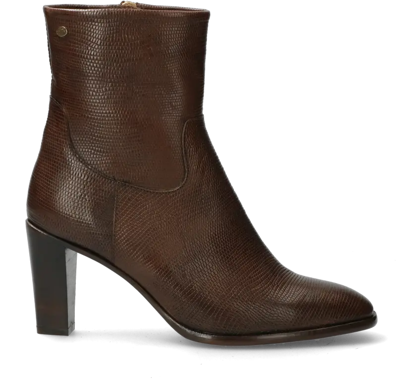 Ankle Boot From Lizard Printed Leather Dark Taupe Shoe Png Boot Print Png