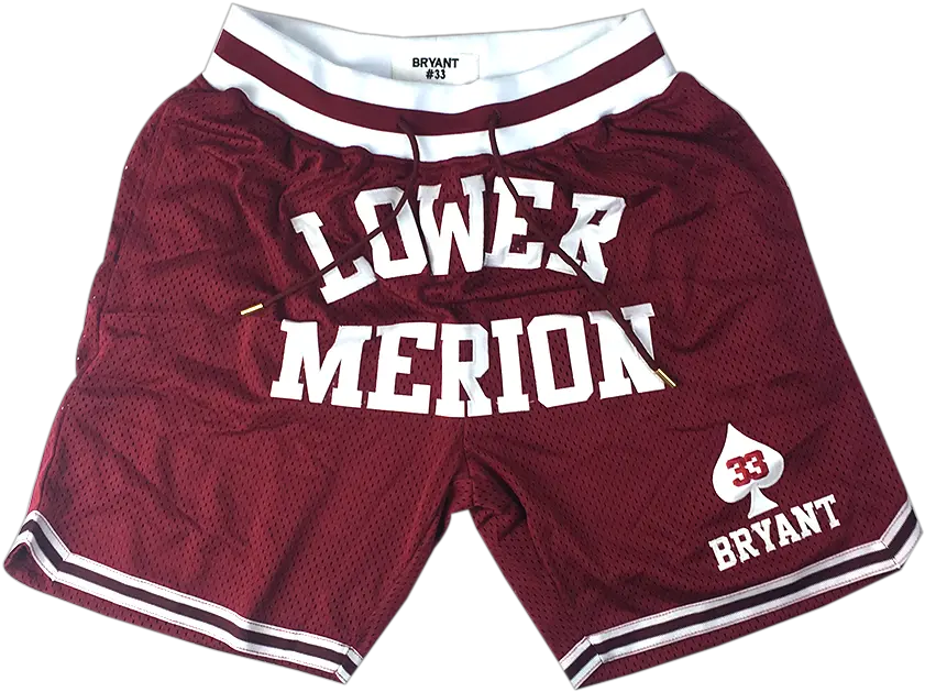 Kobe Bryant Lower Merion Front Logo Basketball Shorts Lower Merion Kobe Shorts Png Kobe Bryant Transparent