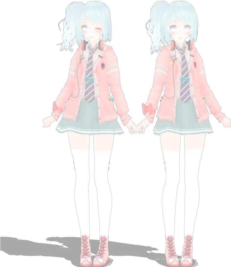 Download Hd Ribbon Girl Miku Dl Model Mmd Mmd Model Download Free Png Sexy Model Png