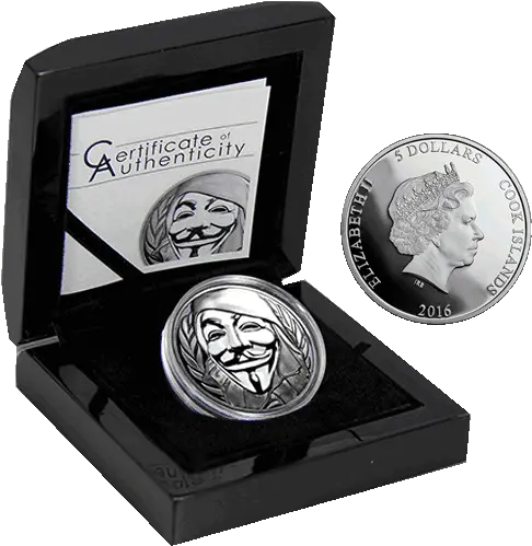 Silver Numis Guy Fawkes Mask Anonymous V For Vendetta 2016 1 Solid Png Guy Fawkes Mask Transparent