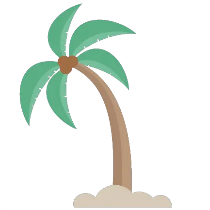 Leaning Palm Tree Svg Cut Files For Scrapbooking Beach Cute Palm Tree Png Palm Leaf Transparent