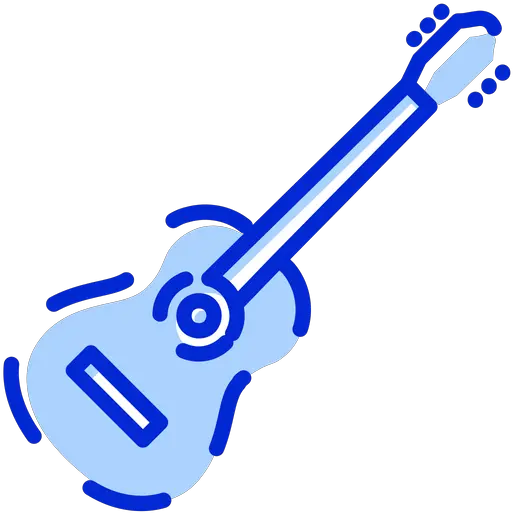 Guitar Icon Of Colored Outline Style Guitar Icon Png Blue Guitar Desktop Icon