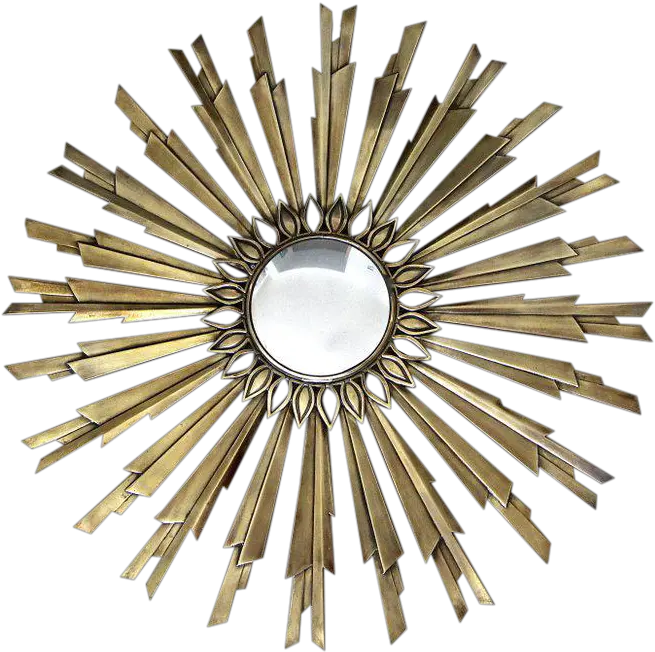 Art Deco Bronze Metal Sunburst Convex Wall Mirror Art Deco Sunburst Png Sun Burst Png