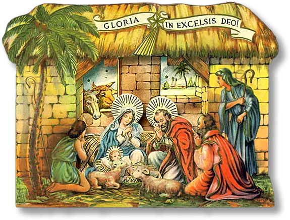 Vintage Crèche Papermodelkioskcom Christian Christmas Png Nativity Png