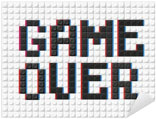 Sticker Banner Game Over Lego Black Letters Transparent PNG