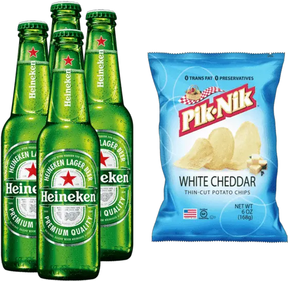 Heineken 330ml Bundle Of 4 Bottles Pik Nik White Cheddar 6oz Piknik White Cheddar Png Heineken Bottle Png