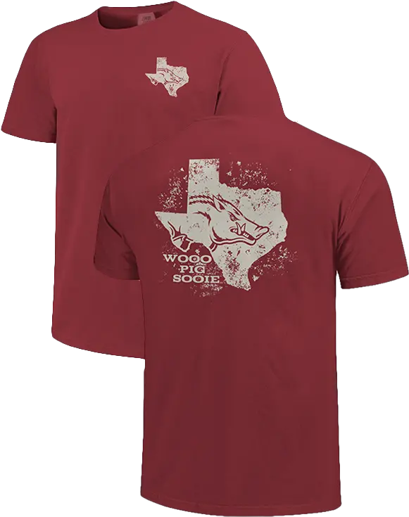 Official Arkansas Razorbacks Texas State Cutout Wooo Pig Sooie T Shirt Arkansas Razorbacks Team Store Active Shirt Png Texas State Png