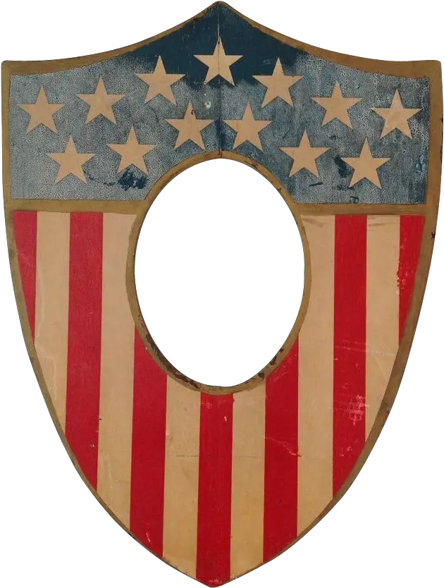 Download Patriotic Folk Art Shield Circa 1900 Usa Flag Shield American Vintage Png Patriotic Icon