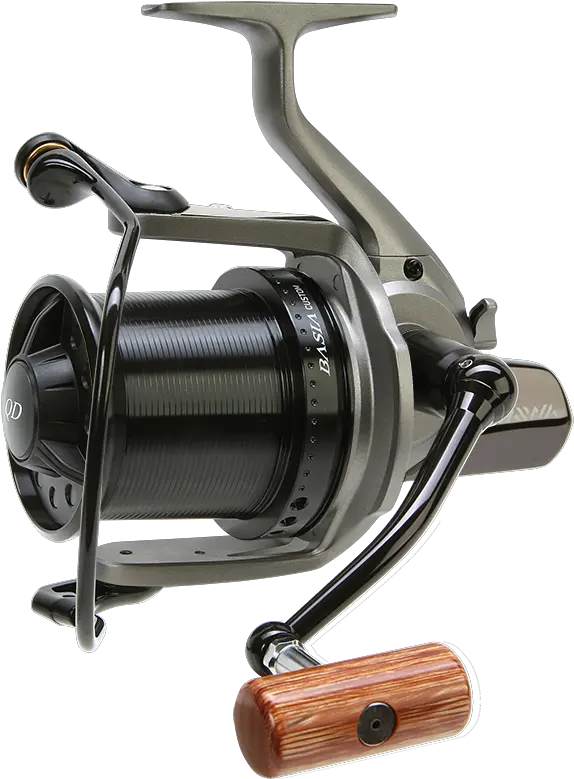 Daiwa Dcr5 Basia Custom Reel Grey Bodyblack Spool Wooden Handle Daiwa Basia Custom Reels Png Fishing Reel Png