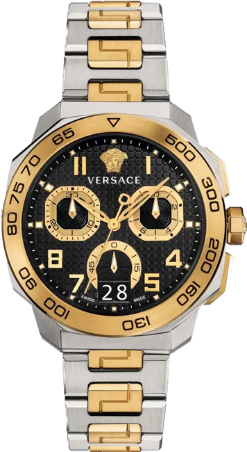 Versace Vqc100016 Dylos Menu0027s Chronograph 44mm Versace Dylos Chrono Watch Png Versace Womens Vmetal Icon Swiss Quartz Stainless Steel