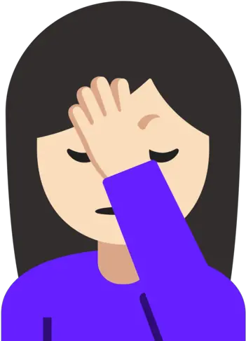 Light Skin Tone Emoji Woman Face Palm Emoji Png Facepalm Emoji Png