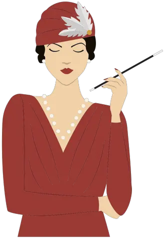 1920s Lady With Cigarette Colored Transparent Png U0026 Svg Transparent 1920 Png Cigarette Transparent Background