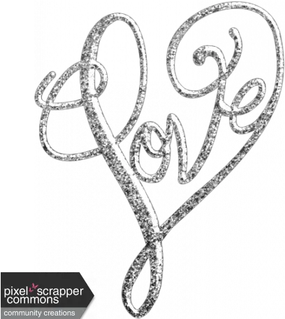 Word Art Love Silver Glitter Graphic By Kayl Turesson Art With Silver Glitter Png Silver Heart Png