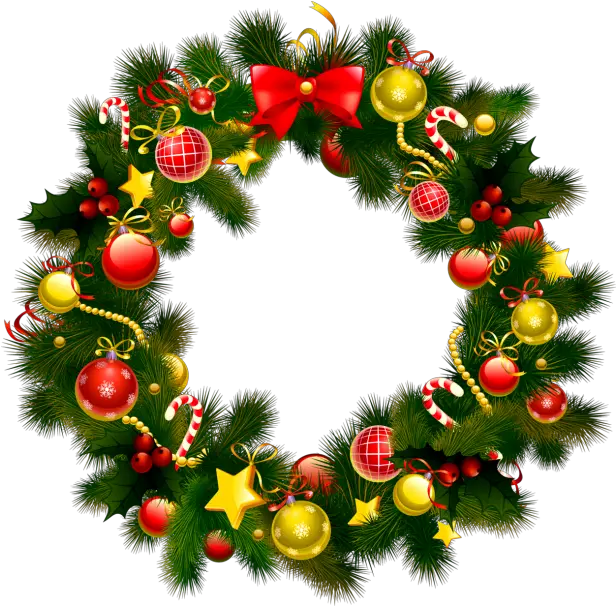 Wreath Christmas Garland Clip Art Christmas Wreath Images Free Png Door Transparent Background