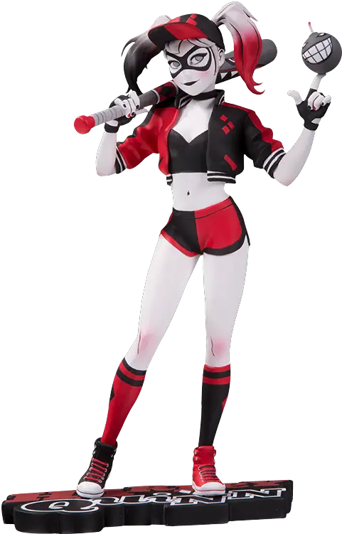 Download Hd Dc Comics Statue Harley Quinn Harley Quinn Red Harley Quinn Baseball Statue Png Harley Quinn Transparent