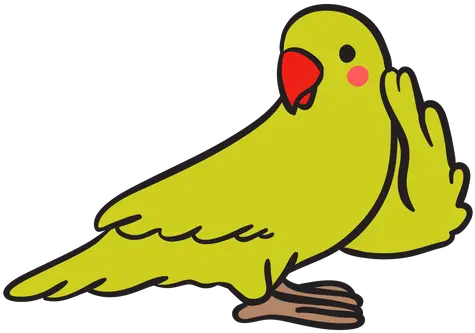 Cute Green Parrot Listening Transparent Png U0026 Svg Vector File Bird Listening Png Parrot Transparent