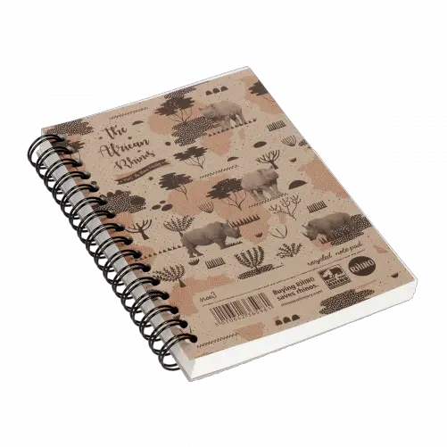 Recycled Save The Rhino Notebook A6 200 Pages 7mm Ruled Pack Of 6 A4 Lined Thick Notebook Spiral Bound Png Spiral Notebook Png