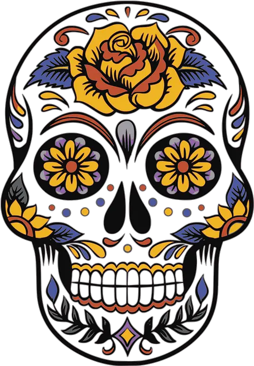 Skull Day Of The Dead Death El Dia De Los Muertos Skull Png Skull Vector Png