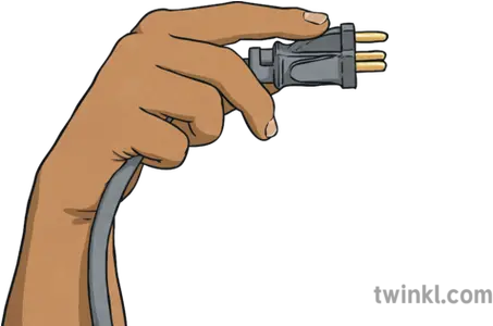 Hand Holding Plug Cable Electricity Ks2 Illustration Twinkl Revolver Png Hand Holding Gun Transparent