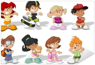 Sticker Group Of Happy Cartoon Children Pixersus Historieta De Niños Feliz Png Group Icon Wallpapers