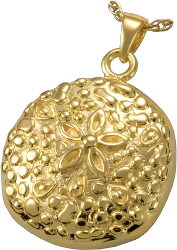 Cremation Jewelry Sand Dollar 14k Gold Cremation Jewelry Solid Png Sand Dollar Icon