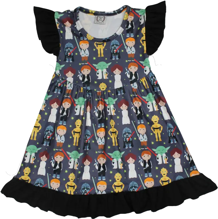 Star Wars Girls Boutique Dress With Leia Darth Vader Yoda Day Dress Png Luke Skywalker Transparent Background