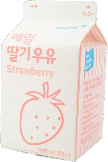 Png Free Stock Fresa Corean Pink Cart Korean Strawberry Milk Png Milk Carton Png