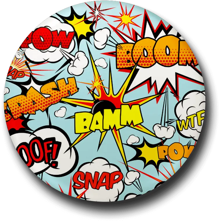 Comic Bubble Button Badge Headbangers Merchandise Png Comic Bubble Png