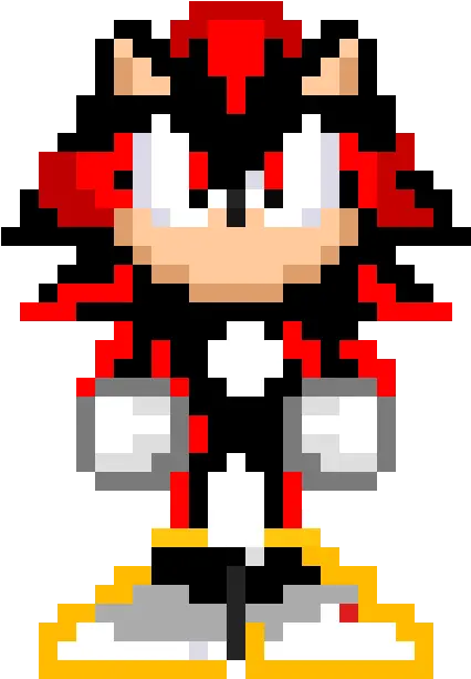 Classic Shadow The Hedgehog Pixel Art Maker Shadow The Hedgehog Pixel Png Shadow The Hedgehog Png