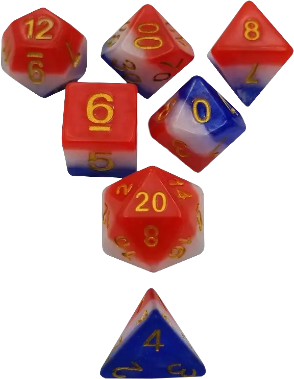 Freedom Dice Red White And Blue Set Of 7 Polyhedral Dice Dice Game Png Dice Png