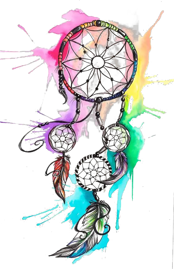 Download Watercolor Tattoo Dreamcatcher Free Transparent Dream Catcher Drawing Ideas Png Dream Catcher Transparent Background