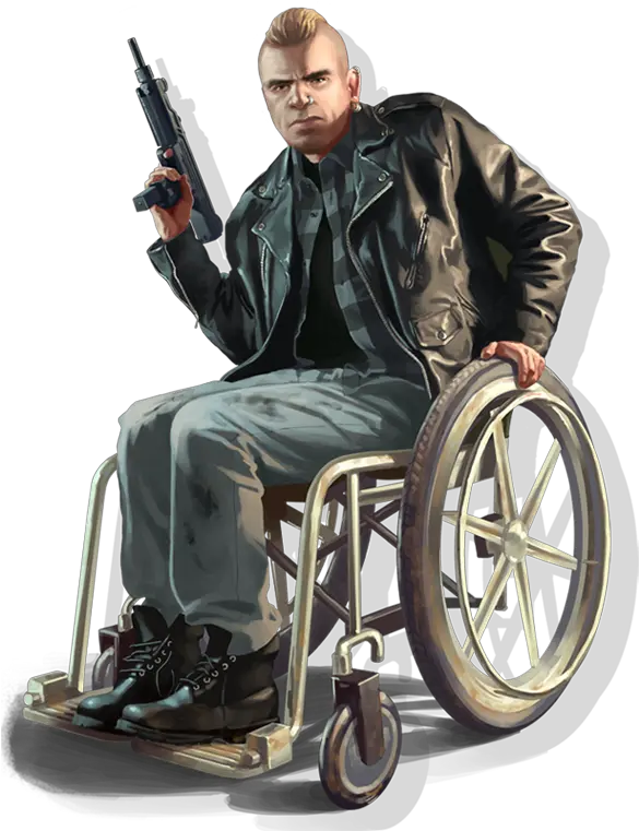 Download Angusmartin Tlad Artwork Wheelchair Man Png Gta 4 The Lost And Damned Artwork Wheelchair Silhouette Png