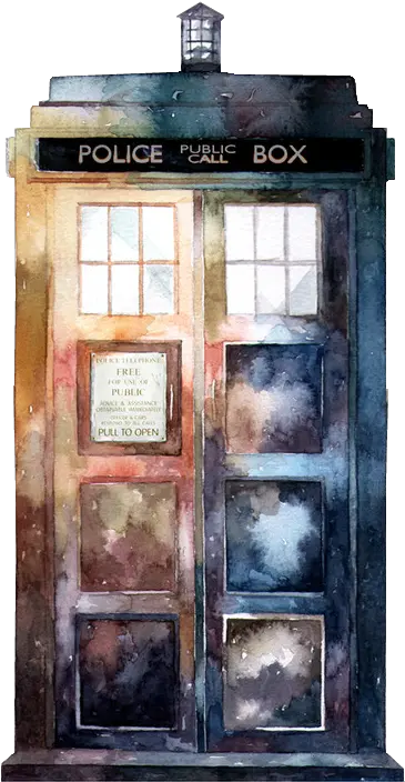 Doctor Who Tardis Dr Transparent Doctor Who Tardis Watercolour Png Doctor Who Transparent