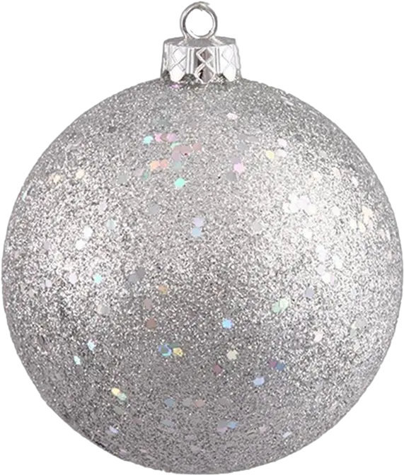 Single Silver Christmas Ball Png Photos Mart Christmas Ornaments Single Ball Silver Glitter Png