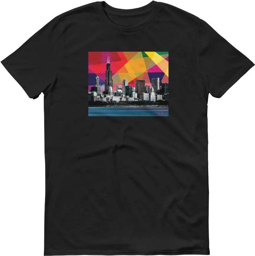 Chicago Skyline Menu0027s Short Sleeve Jersey T Shirt U2014 Carla Bank Png Chicago Skyline Png