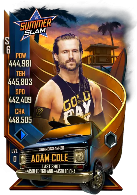 Adam Cole Wwe Supercard Season 4 Debut Wwe Supercard Summerslam 20 Supercard Card Png Adam Cole Png