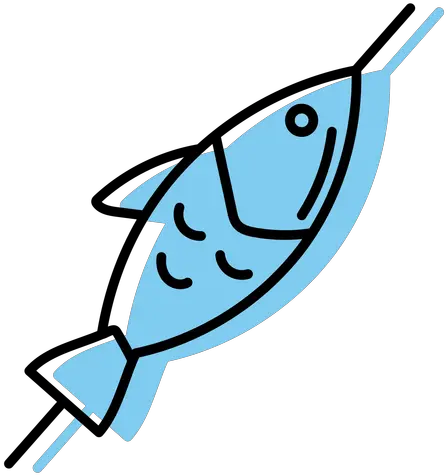 Blue Skewered Fish Icon Flat Peixe No Espeto Desenho Png Fish Icon Transparent