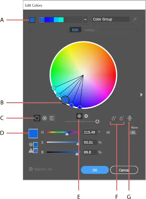 Work With Color Groups In Circulo Cromatico En Illustrator Png Color Selector Icon