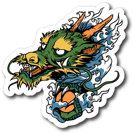 Japanese Dragon Vinyl Sticker Japanese Dragon Transparent Sticker Png Japanese Dragon Png