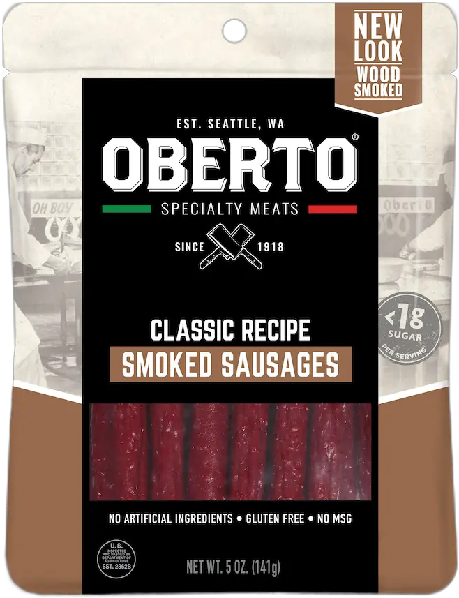 Classic Smoked Sausage U2014 Oberto Oberto Teriyaki Beef Jerky Png Sausage Png