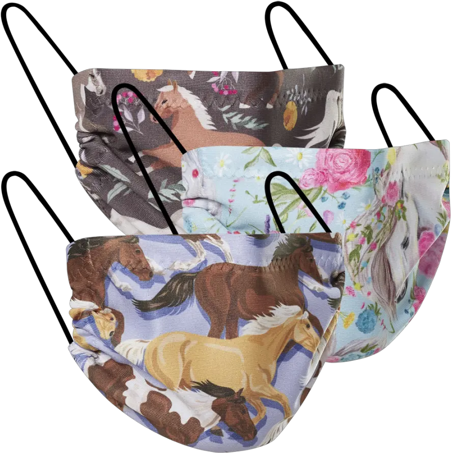 Kids Mask Horses 3 Pack Top Handle Handbag Png Horse Mask Png