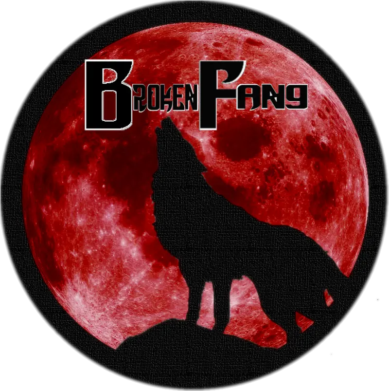 Broken Fang Clan Emblem Wolf With The Red Moon Png Warframe Clan Logo