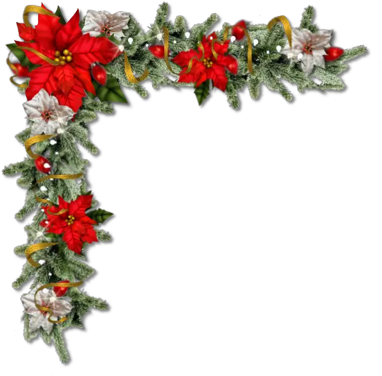 Poinsettia Corner Christmas Design Png Corner Png Poinsettia Png