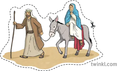 Mary Mary And Joseph And Donkey Png Dot Line Png